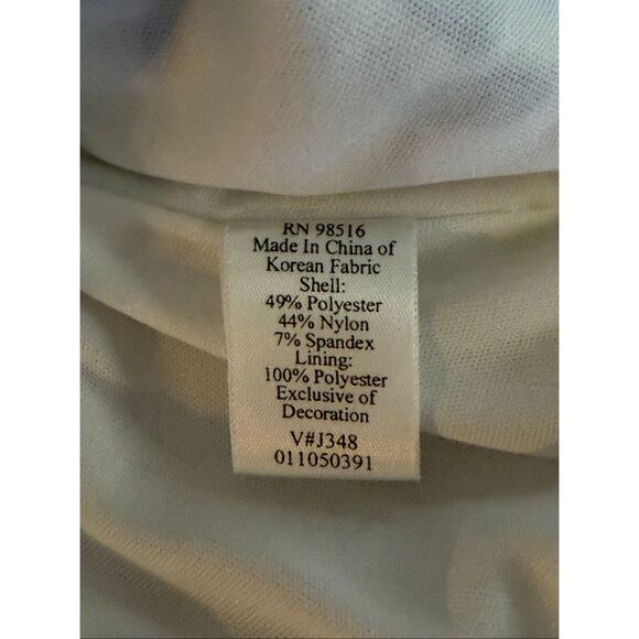 Coldwater Creek White Embroidered Ruffle Blouse Sz 14 NWT Back Zipper - Picture 12 of 14